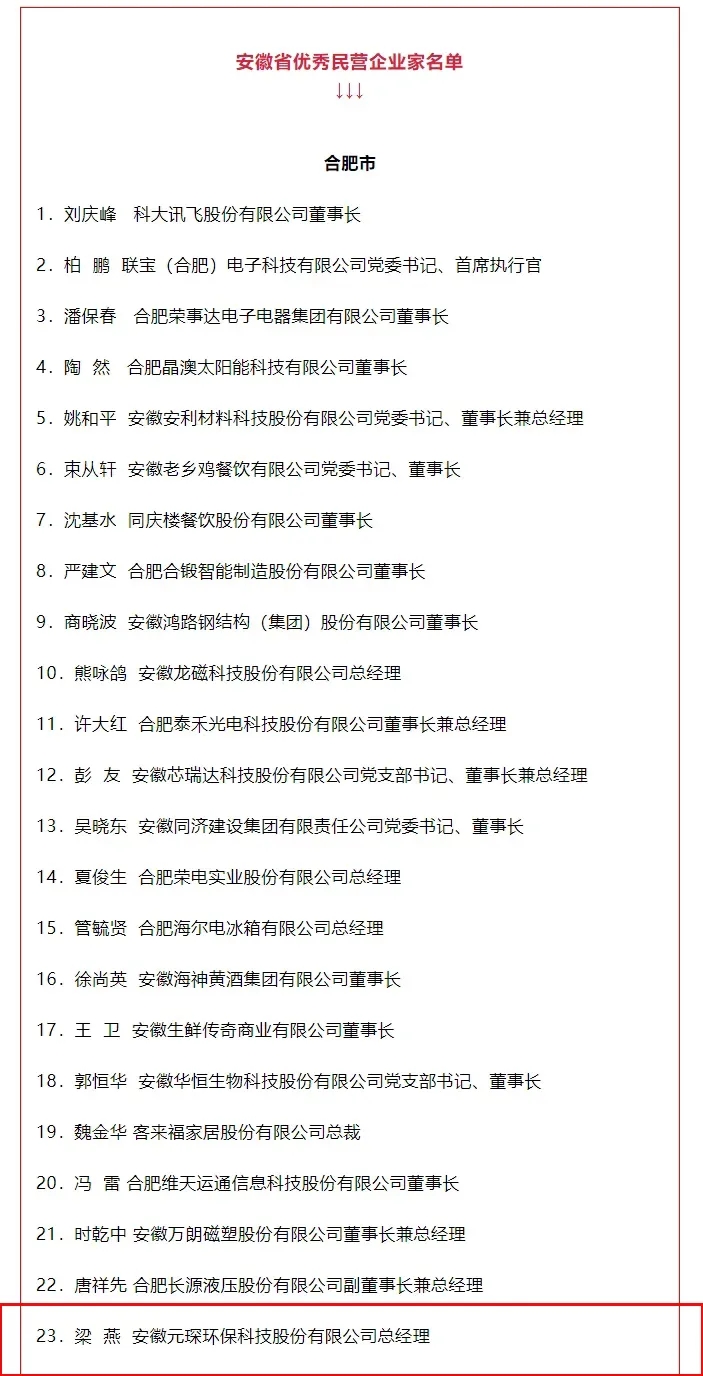 喜讯！am8亚美科技总经理梁燕被授予“安徽省优秀民营企业家”称号